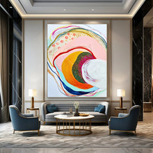 Load image into Gallery viewer, Colorful Circular Abstract Painting, Ideal for Bohemian Lounge &amp; Creative Wellness Space LargeART1848
