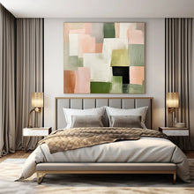 Load image into Gallery viewer, Large - Scale Hand - painted Pastel Geometric Blocks Acrylic Art for Soft - Toned Living Rooms LargeART0174
