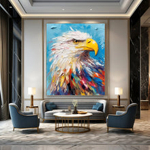 Load image into Gallery viewer, “Vibrant Eagle: Colorful Avian Majesty” Abstract Painting on Canvas, Patriotic Home Office Statement DKH1060
