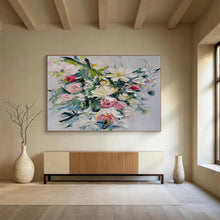 Load image into Gallery viewer, Textured Floral Bouquet Abstract Painting on Canvas - “Blossom Touch” DKH661
