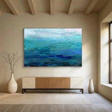 Load image into Gallery viewer, Blue - Toned Abstract Sea Painting On Canvas DKH392

