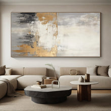 Load image into Gallery viewer, Gray - Gold Abstract Horizon Art for Luxury Bedroom &amp; Modern Office LargeART0855
