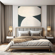 Load image into Gallery viewer, White &amp; Dark Green Abstract Hourglass - Shaped Acrylic Art, Great for Eclectic Study &amp; Nature - Inspired Hallway LargeART0999
