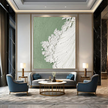 Load image into Gallery viewer, “Pale Green &amp; Textured White” - Minimalist Abstract Art on Canvas DKH1502
