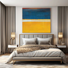 Load image into Gallery viewer, Blue - Yellow Color Block Abstract Canvas Painting, Suited for Bright Kitchen &amp; Creative Studio LargeART1186
