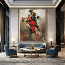Load image into Gallery viewer, “Dramatic Red Dress Dance” - Expressive Dance Art on Canvas DKH1637
