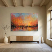 Load image into Gallery viewer, Warm - Toned Abstract Sunset Painting On Canvas DKH386
