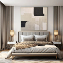 Load image into Gallery viewer, Grand Hand - painted Black &amp; White Geometric Layered Acrylic Art for Contemporary Lounges LargeART0148
