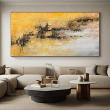 Load image into Gallery viewer, Hand - painted Large - scale Warm Yellow Abstract Texture Acrylic Art for Cheerful Kitchens LargeART0041
