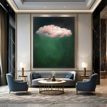 Load image into Gallery viewer, Pink Cloud on Green Abstract Art, Perfect for Dreamy Bedroom &amp; Whimsical Nursery LargeART1984
