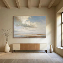 Load image into Gallery viewer, Soft Sky and Sea Abstract Painting On Canvas for Coastal Bedroom &amp; Yoga Studio DKH334
