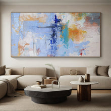 Load image into Gallery viewer, Large - Scale Hand - painted Blue - Toned Abstract Mosaic Acrylic Art for Coastal - Inspired Living Rooms LargeART0224
