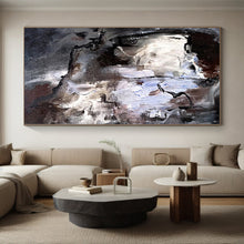 Load image into Gallery viewer, Hand - painted Extensive Monochrome Abstract Contours Acrylic Art for Modern Studies LargeART0048
