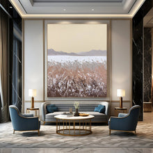 Load image into Gallery viewer, Beige &amp; Brown Textured Landscape Painting, Perfect for Rustic Living Room &amp; Cozy Reading Nook LargeART2090
