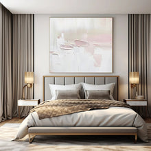 Load image into Gallery viewer, Soft Pink &amp; White Textured Abstract Painting, Perfect for Feminine Nursery &amp; Romantic Dressing Room LargeART1345
