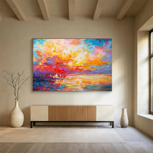 Load image into Gallery viewer, Colorful Abstract Sunset Landscape Painting On Canvas DKH409
