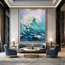 Load image into Gallery viewer, “Impasto Ocean Wave” - Textured Sea Scene on Canvas DKH1448
