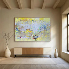 Load image into Gallery viewer, Bright Yellow Abstract Painting for Cheerful Kitchen &amp; Creative Studio Break Area DKH194

