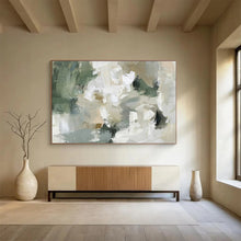 Load image into Gallery viewer, Green &amp; Neutral Abstract Shape Painting - Perfect for Nature - Inspired Living Room &amp; Eco - Friendly Office DKH045

