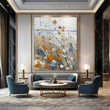 Load image into Gallery viewer, Textured Wildflower Seascape Painting, Ideal for Coastal Cottage Bedroom &amp; Nature - Lover’s Study LargeART1839
