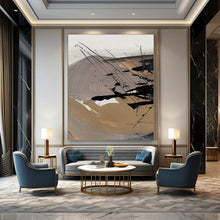 Load image into Gallery viewer, Desert Wind Trails – Earthy Tones with Dynamic Black Strokes DTP201
