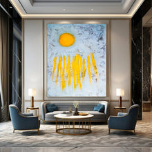 Load image into Gallery viewer, Minimalist Yellow Sun Abstract - Ideal for Serene Bedroom &amp; Yoga Studio LargeART2377
