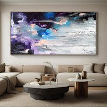 Load image into Gallery viewer, Hand - painted Large - sized Blue - Purple Abstract Composition Acrylic Art for Artistic Lounges LargeART0069
