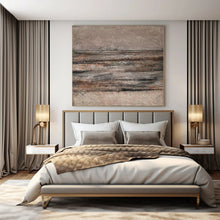Load image into Gallery viewer, Hand - painted Extensive Brown - Gray Textured Stripes Acrylic Art for Industrial - Style Lounges LargeART0118
