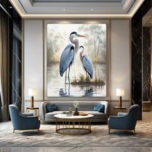 Load image into Gallery viewer, Blue &amp; Gray Nature Abstract Painting, Ideal for Lake House Living Room &amp; Serene Office LargeART2129
