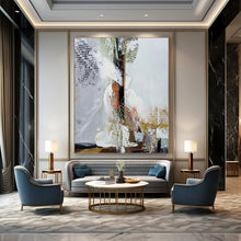 Load image into Gallery viewer, “Mixed Impressions” – Gray - Toned Textured Abstract Acrylic with Dot Details DTP043
