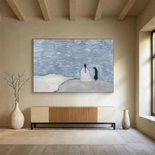 Load image into Gallery viewer, Serene Figure And Dog By The Water Abstract Painting On Canvas DKH423
