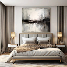 Load image into Gallery viewer, Grayscale Water Reflection Art for Modern Lakeside Home &amp; Serene Art Gallery LargeART0922
