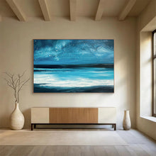Load image into Gallery viewer, Deep Blue Starry Sea Abstract Art for Beach House &amp; Meditation Space DKH104
