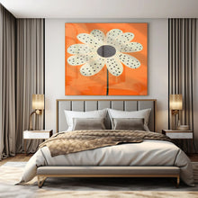 Load image into Gallery viewer, Polka Dot Flower on Orange Acrylic Art, Perfect for Nursery &amp; Sunroom LargeART1041

