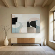 Load image into Gallery viewer, Abstract Painting on Canvas: Pastel - Colored Geometric Mix - “Subtle Balance” DKH583
