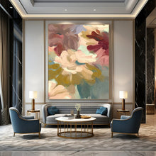 Load image into Gallery viewer, “Blush and Lavender Floral Harmony” - Pink, Purple, Blue Flower Art on Canvas DKH1353
