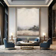 Load image into Gallery viewer, Gray - Beige Abstract Misty Landscape, Ideal for Nature - Inspired Living Room &amp; Peaceful Meditation Space LargeART2056
