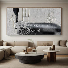 Load image into Gallery viewer, Monumental Textured Gray - Black Abstract Acrylic for Industrial - Chic Loft LargeART0280
