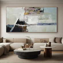 Load image into Gallery viewer, Large - Scale Soft - Toned Abstract Cityscape Acrylic for Minimalist Apartment &amp; Art - Lover’s Café LargeART0352
