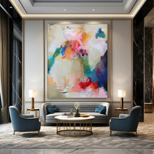 Load image into Gallery viewer, Colorful Floral Abstract Painting, Ideal for Romantic Dining Room &amp; Botanical Art Gallery LargeART1856
