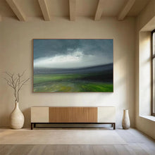 Load image into Gallery viewer, Stormy Sky Over Green Fields Abstract acrylic painting DLZ029

