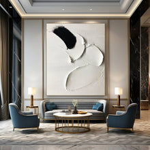 Load image into Gallery viewer, “Black and White Impasto” - Minimalist Textured Art on Canvas DKH1665
