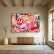 Load image into Gallery viewer, Vibrant Floral Abstract Painting on Canvas - “Tropical Blooms” DKH708
