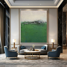 Load image into Gallery viewer, “Misty Green Field” - Green, Grey Abstract Landscape on Canvas DKH1207
