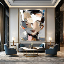 Load image into Gallery viewer, “Palette Knife Portrait” ，Abstracted portrait with bold, mixed - color brushstrokes using a palette knife. DTP320
