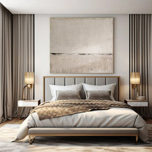 Load image into Gallery viewer, White - Gray Divided Abstract Painting, Ideal for Zen - Inspired Bathroom &amp; Understated Living Room LargeART1370
