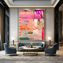 Load image into Gallery viewer, Pink - Toned Abstract Collage Art, Ideal for Girly Bedroom &amp; Fashion Boutique LargeART1816
