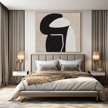 Load image into Gallery viewer, Black &amp; White Abstract Figure Abstract Canvas Painting, Ideal for Minimalist Bedroom &amp; Modern Gallery LargeART1134
