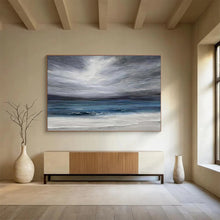 Load image into Gallery viewer, Moody Seaside Abstract Painting for Coastal Cottage &amp; Meditation Nook DKH215
