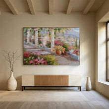 Load image into Gallery viewer, Idyllic Garden Terrace Abstract Painting on Canvas - “Villa Escape” DKH663
